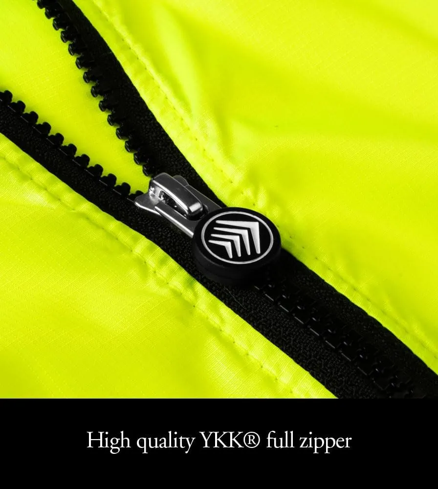 | Men's USA Classic Packable Windproof Vest | Rear Storage Pockets | Hi-Viz Safety Yellow
