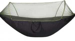 1-2 Person Outdoor Camping Hammock Parachute Fabric Hanging Bed Travel Hunting Sleeping with Mosquito Net (Color : Argento, Size : Talla ?nica) (A Talla ?nica)