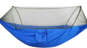 1-2 Person Outdoor Camping Hammock Parachute Fabric Hanging Bed Travel Hunting Sleeping with Mosquito Net (Color : D, Size : Talla ?nica) (Argento Talla ?nica)