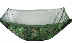 1-2 Person Outdoor Camping Hammock with Mosquito Net, Parachute Fabric Hanging Bed for Travel, Hiking & Backpacking