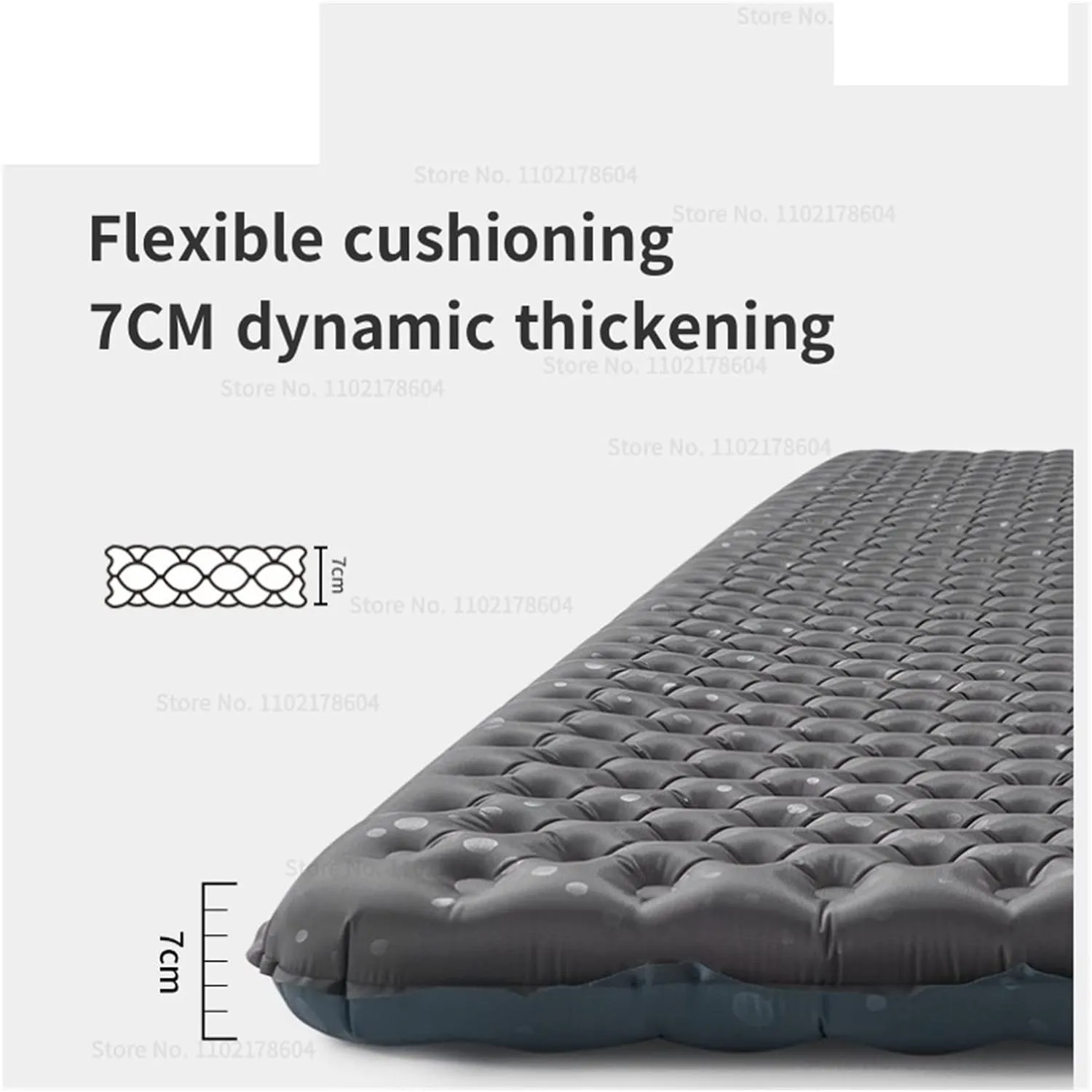 1-2 Person Ultralight Square/Mummy Inflatable Mat Outdoor Portable Camping Tent Thicker Warm Moisture Proof Floor Mat (Squaregreenenlarge)