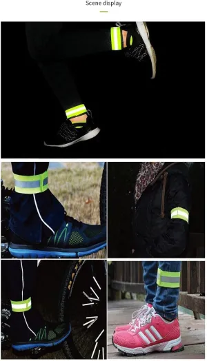 1 Pack Reflective Belt Adjustable Visibility Reflective Running Safety Vest 4 Pack Reflective Gear Wristband Reflective Running Gear 1 Storage Bag for Man Women Suitable for Night Running Cycling