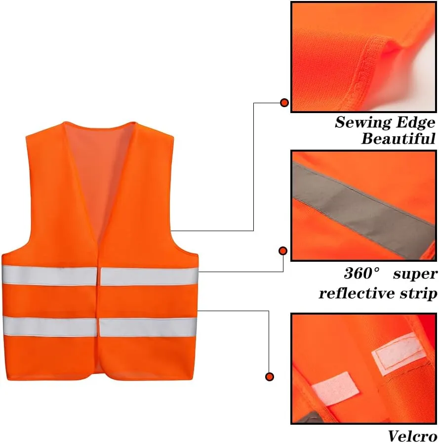 10 Pack Mount Marter Safety Reflective Vest for Outdoor Operator and Sportsmen