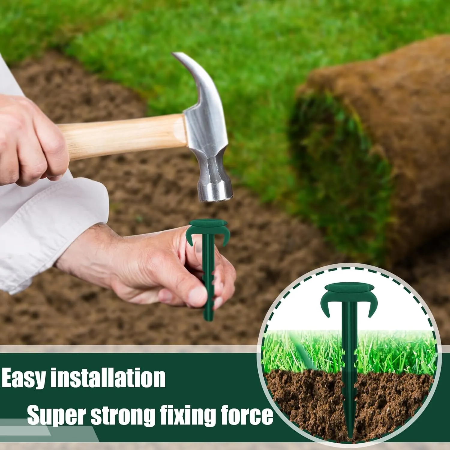 100 Pcs Sod Garden Stakes Bulk, Biodegradable Stakes, Landscape Stake for Membrane, Sod Staples Tent Stake, Netting, Turf, Landscaping and Gardening (4 Inch)