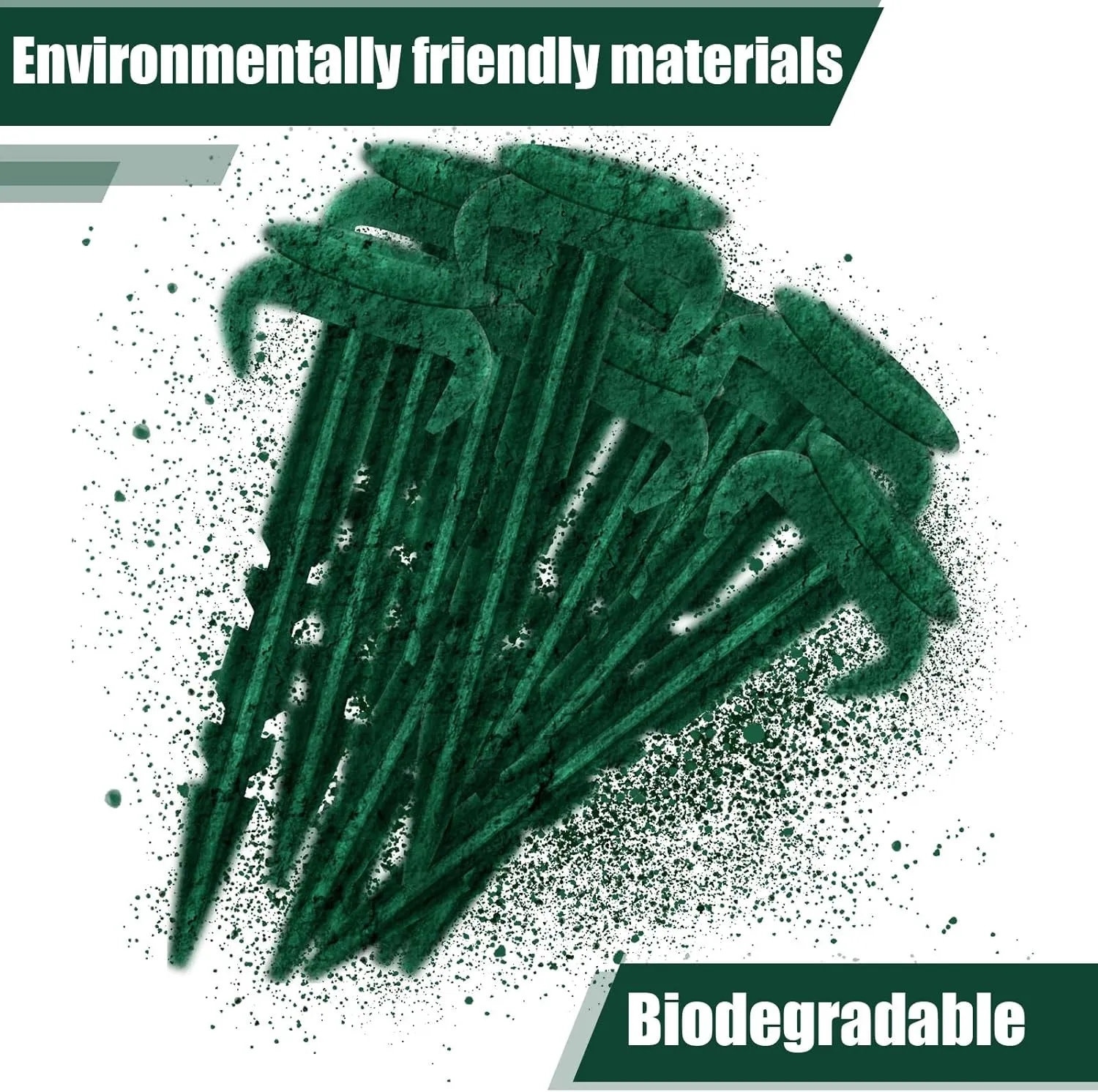 100 Pcs Sod Garden Stakes Bulk, Biodegradable Stakes, Landscape Stake for Membrane, Sod Staples Tent Stake, Netting, Turf, Landscaping and Gardening (4 Inch)