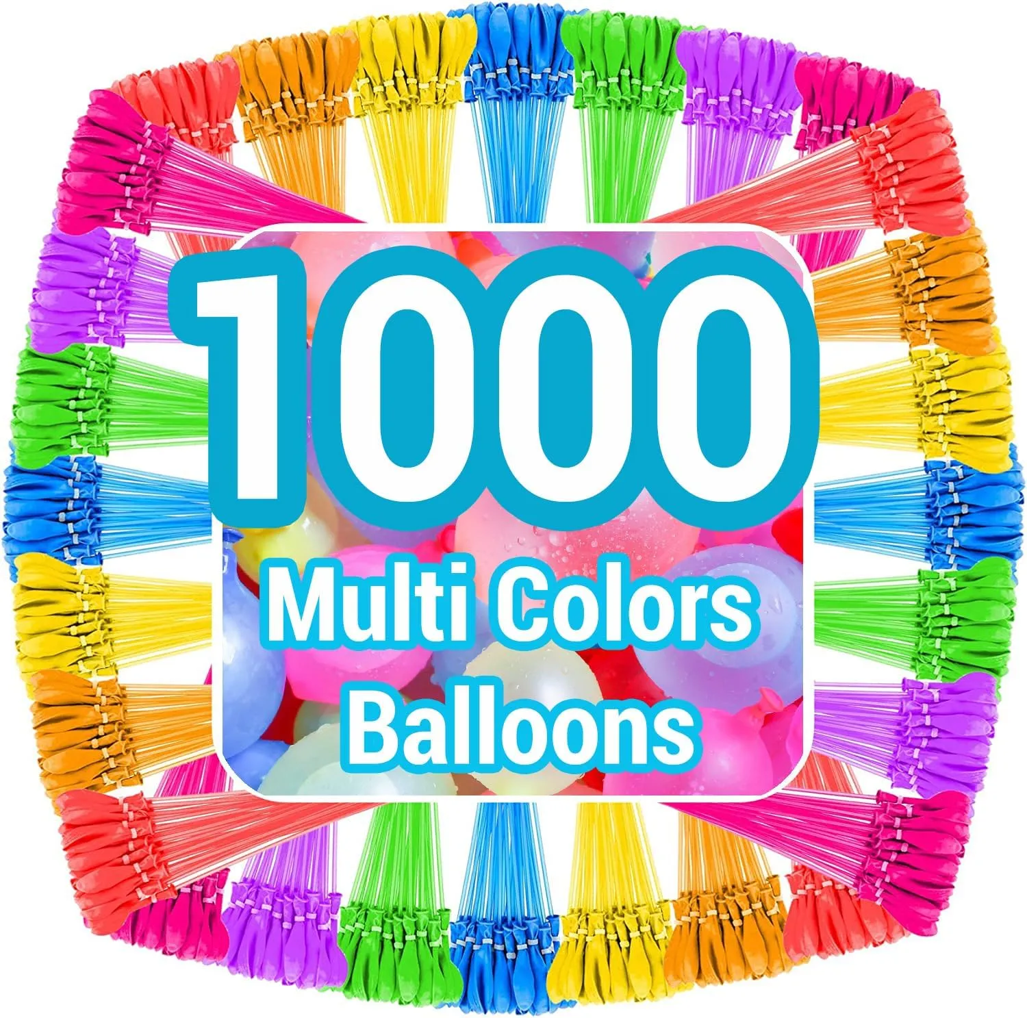 1000 PCS Self Sealing Water Balloons Quick Fill, Water Balloon Yard Games Rapid Fill Kids Toys, Bunch of Balloons Set Summer Splash Party Easy Quick Fun Outdoor Backyard for Swimming Pool (Mixed)