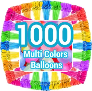 1000 PCS Self Sealing Water Balloons Quick Fill, Water Balloon Yard Games Rapid Fill Kids Toys, Bunch of Balloons Set Summer Splash Party Easy Quick Fun Outdoor Backyard for Swimming Pool (Mixed)