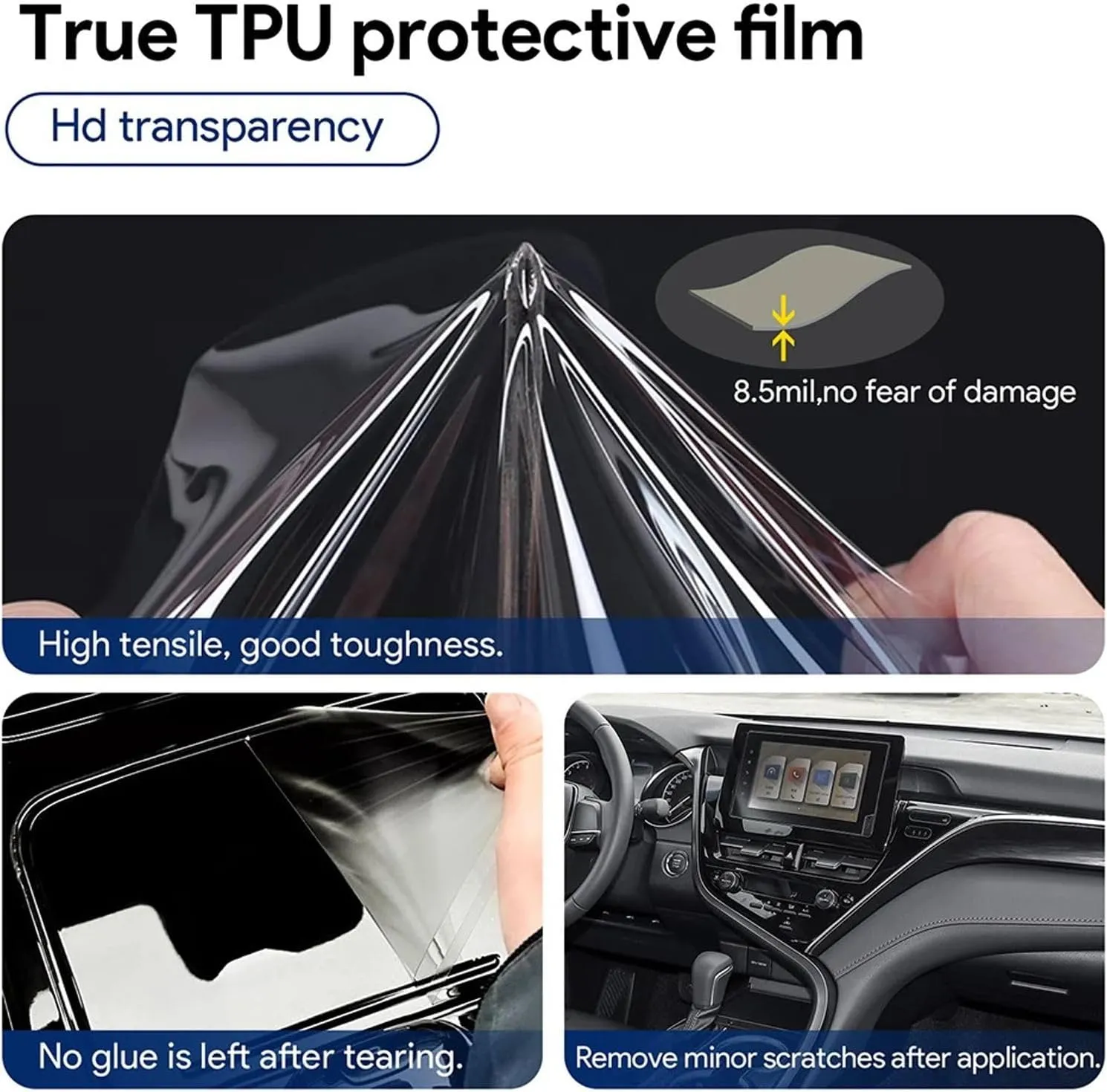 10.1inch Center Console Gear Navigation Dashboard Door Window Interior Sticker TPU Clear Film,Fit for Toyota Camry 2021-2023