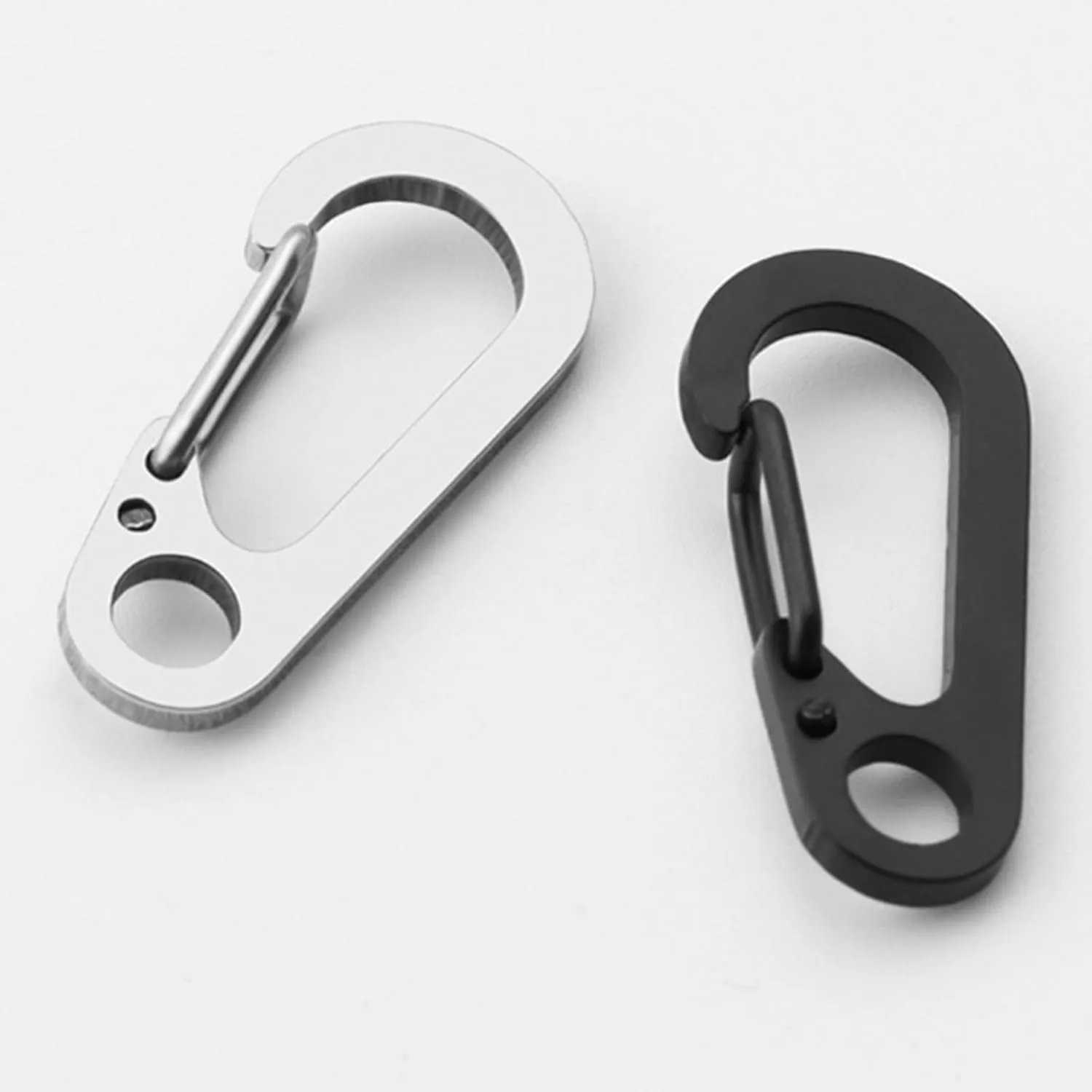 10Pcs D-Shape Spring Clip Carabiner Hook Stainless Steels Hook Spring Carabiner Clip for Camping Hiking Backpack Belt
