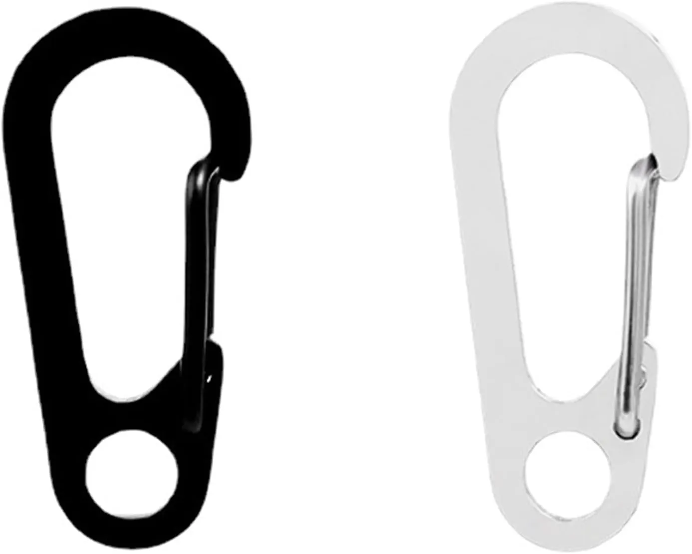 10Pcs D-Shape Spring Clip Carabiner Hook Stainless Steels Hook Spring Carabiner Clip for Camping Hiking Backpack Belt