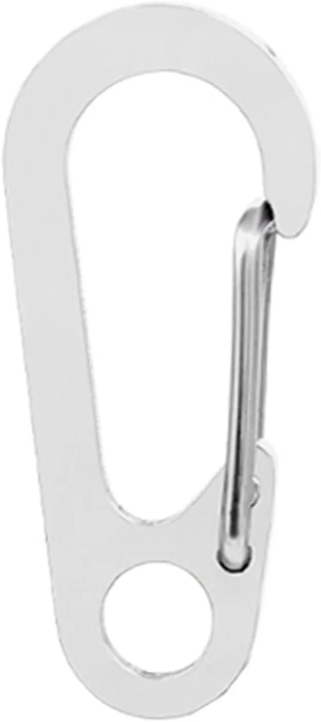 10Pcs D-Shape Spring Clip Carabiner Hook Stainless Steels Hook Spring Carabiner Clip for Camping Hiking Backpack Belt