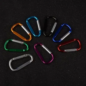 10pcs Set Spring Snap Hooks, 2.2 Inch Aluminium Alloy Clip Rope Connector Snap Clamp Key Chain Link Buckle Carabiner for Outdoor Travel Camping Fishing Hiking, GRB1039