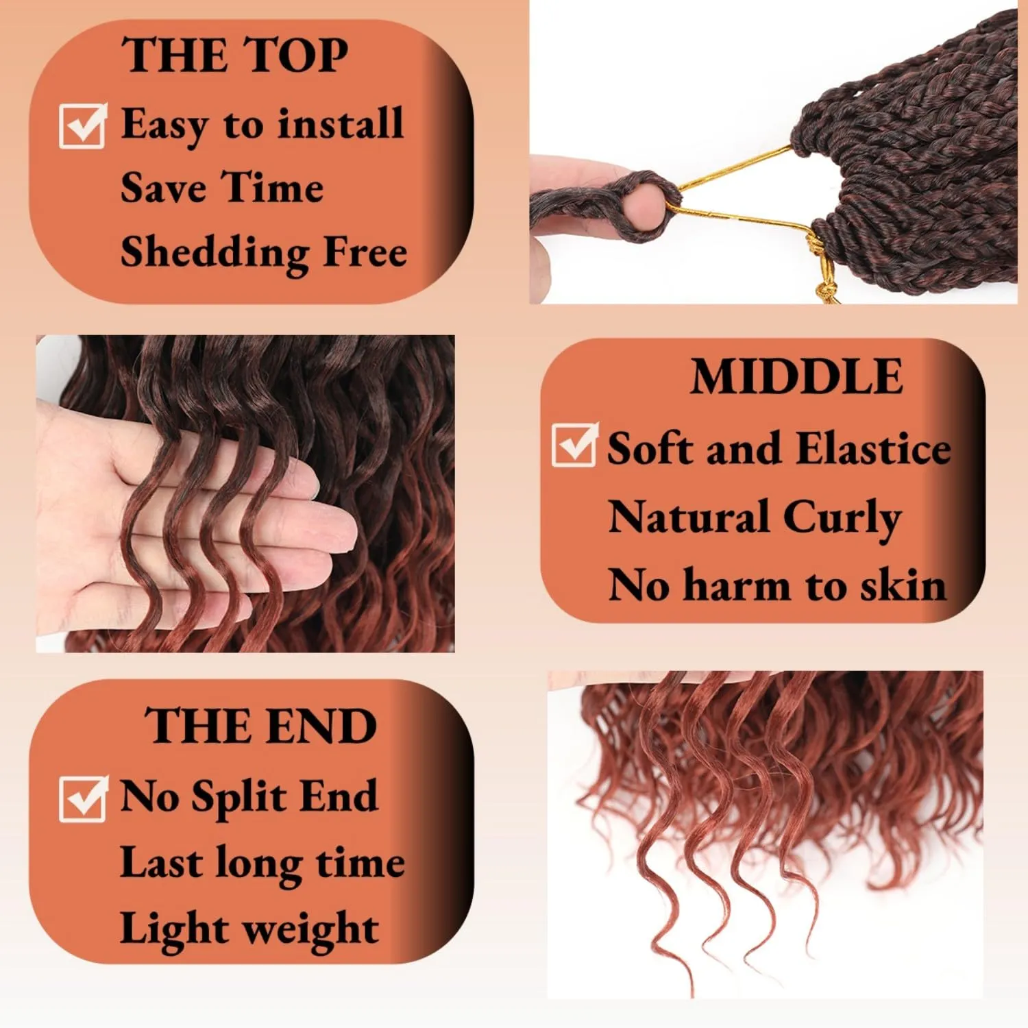 12 Inch Ocean Wave Crochet Hair 8 Packs - Synthetic Pre-Looped Deep Wavy Curly Braiding Hair for Black Women, Boho Style Hair Extensions (12inch,1B/350-8 Packs)