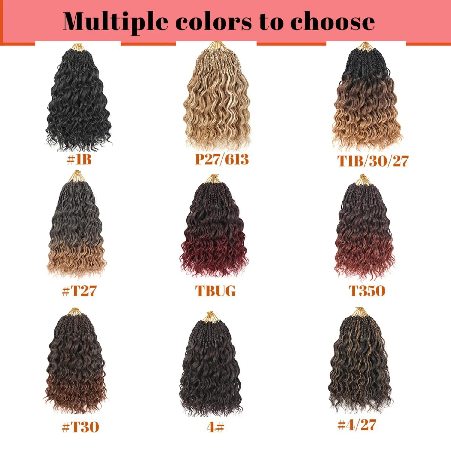 12 Inch Ocean Wave Crochet Hair 8 Packs - Synthetic Pre-Looped Deep Wavy Curly Braiding Hair for Black Women, Boho Style Hair Extensions (12inch,1B/350-8 Packs)
