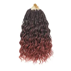 12 Inch Ocean Wave Crochet Hair 8 Packs - Synthetic Pre-Looped Deep Wavy Curly Braiding Hair for Black Women, Boho Style Hair Extensions (12inch,1B/350-8 Packs)