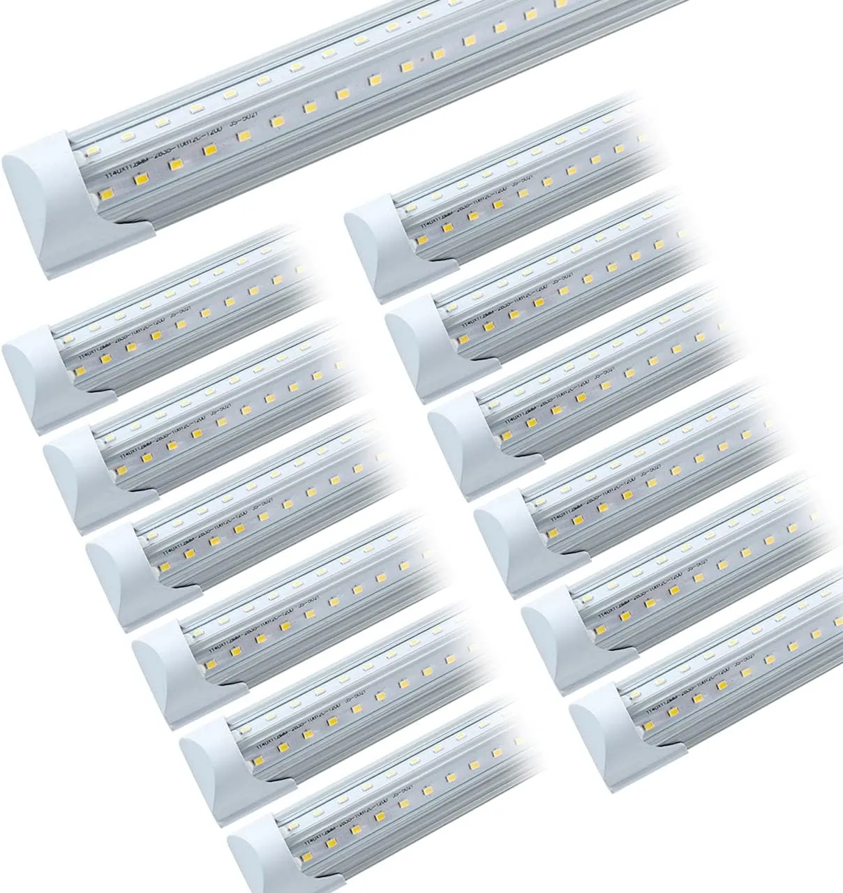 12 Pack T8 Led 6FT 54W Integrated V Shaped Tube Light,Linkable White Daylight 6000k Garage Lights, Indoor Shop Lights for Workshop with On/Off Switch Cable Clear Cover