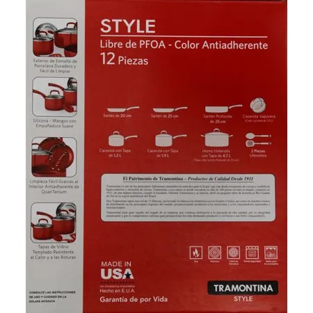 12-Piece Style Nonstick Cookware Set