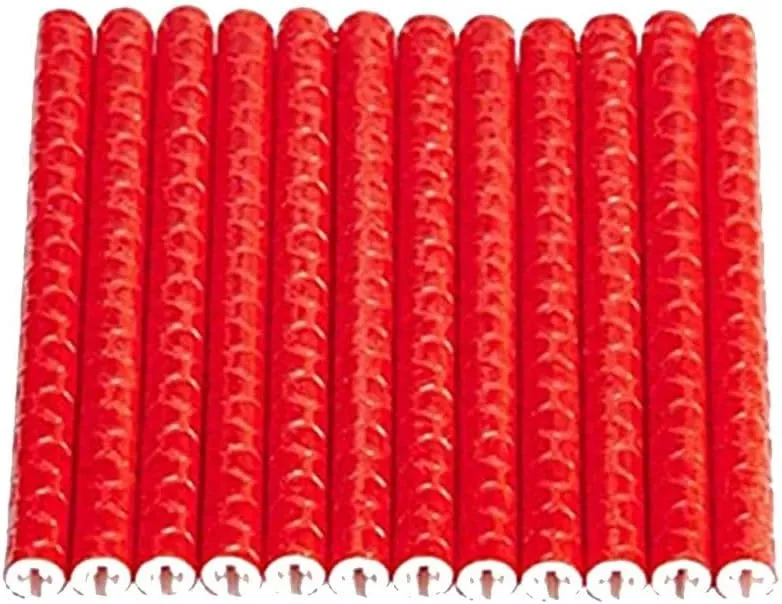 12PCS Bicycle Wheel Spokes Reflective Sticker Colorful Tube Warning Safety Light DIY Cycling Reflector Reflective Safety Kit (Color: red)