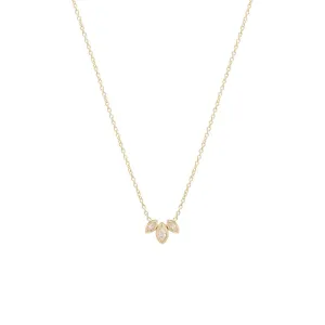 14K Marquise Diamond Fan Necklace
