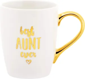 18oz Mothers Day Gifts for Aunt Best Aunt Ever Inspirational Ideas Gifts for Auntie Sister Mom Women Christmas Birthday Gift Ceramic Coffee Mug Tea Cup With Gold Handle 16 fl oz