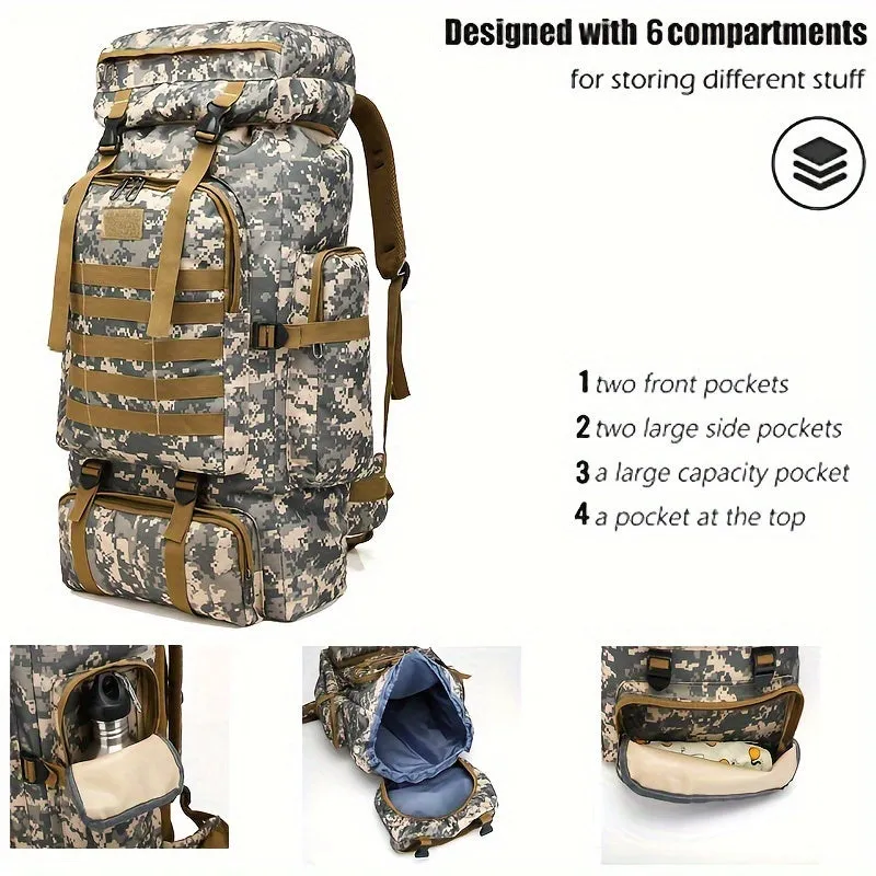 1pc Waterproof Outdoor Backpack For Camping And Hiking