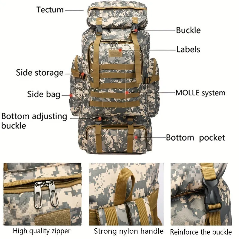 1pc Waterproof Outdoor Backpack For Camping And Hiking
