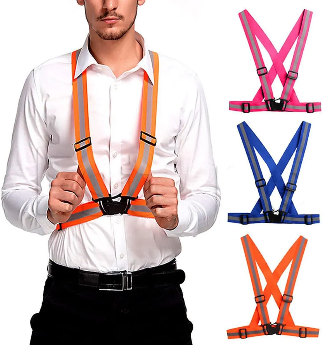 1x Elastic Ribbon Stripe Reflective Vest Safety Security for Kids Children