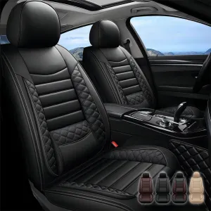 2 Front Leather Car Seat Covers for Jeep Wrangler JK/JL JKU/JLU 2/4-Door 2007-2025 Unlimited X Rubicon 392 Sahara Willys Sport High Altitude 4X4,Waterproof Seat Cover Protectors(Black)