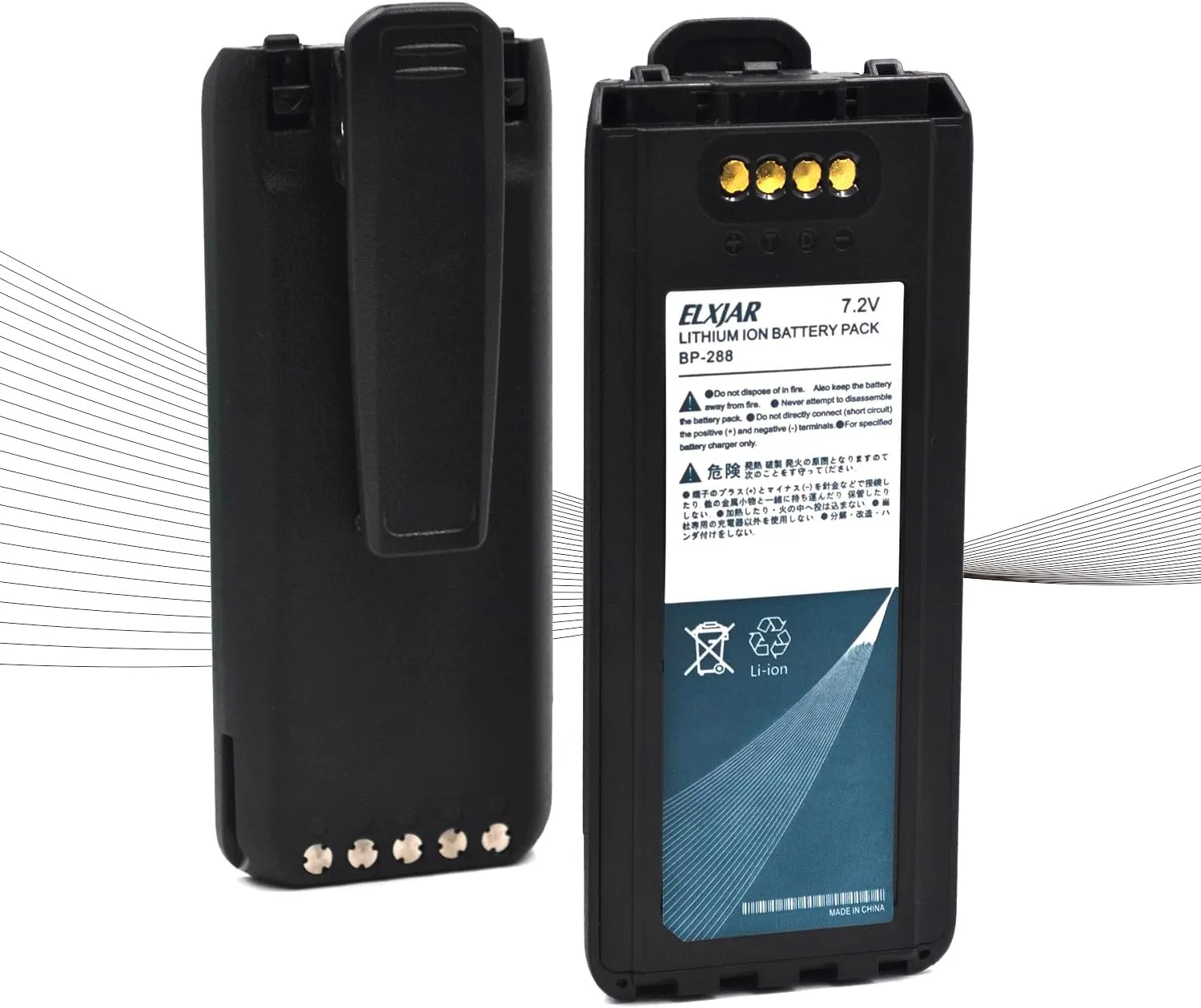 (2-Pack) 7.2V 2350mAh BP-288 Li-ion Battery Replacement for ICOM A25 C-A25 IC-A25N IC-A25NE IC-A25CE Aviation Radios