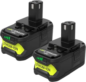 2-Pack 8.0Ah High Capacity Replacement for Ryobi 18V Battery, Compatible with Ryobi 18 Volt Lithium ion Battery P108 P107 P105 P104 P103 P102 Cordless Tools(Green)