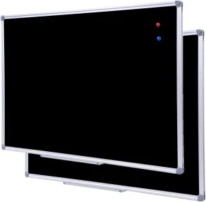 2 Pack Durable 48x36 Inch Large Magnetic Black Chalkboard – Wall-Mounted Hanging School & Office Board with Aluminium Frame & Integrated Marker Tray