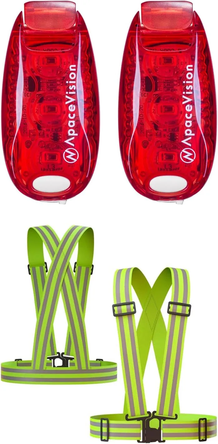 (2 Pack) - LED Safety Lights   Reflective Vests