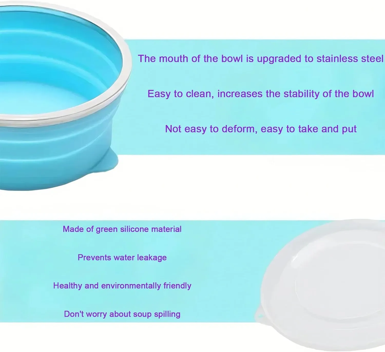 2 Sets Silicone Expandable Collapsible Bowl for Travel Camping Hiking(Gray)