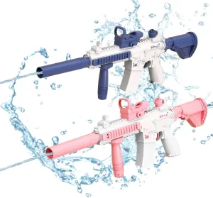 2Pack Electric Water Guns for Kids Ages 5-15,2 Pack Automatic Squirt Guns for Boy Girl Adults, Water BlasterSpray Distance up to 32 FT, Summer Toy for Outdoor Pool Water Fighting Pink Blue