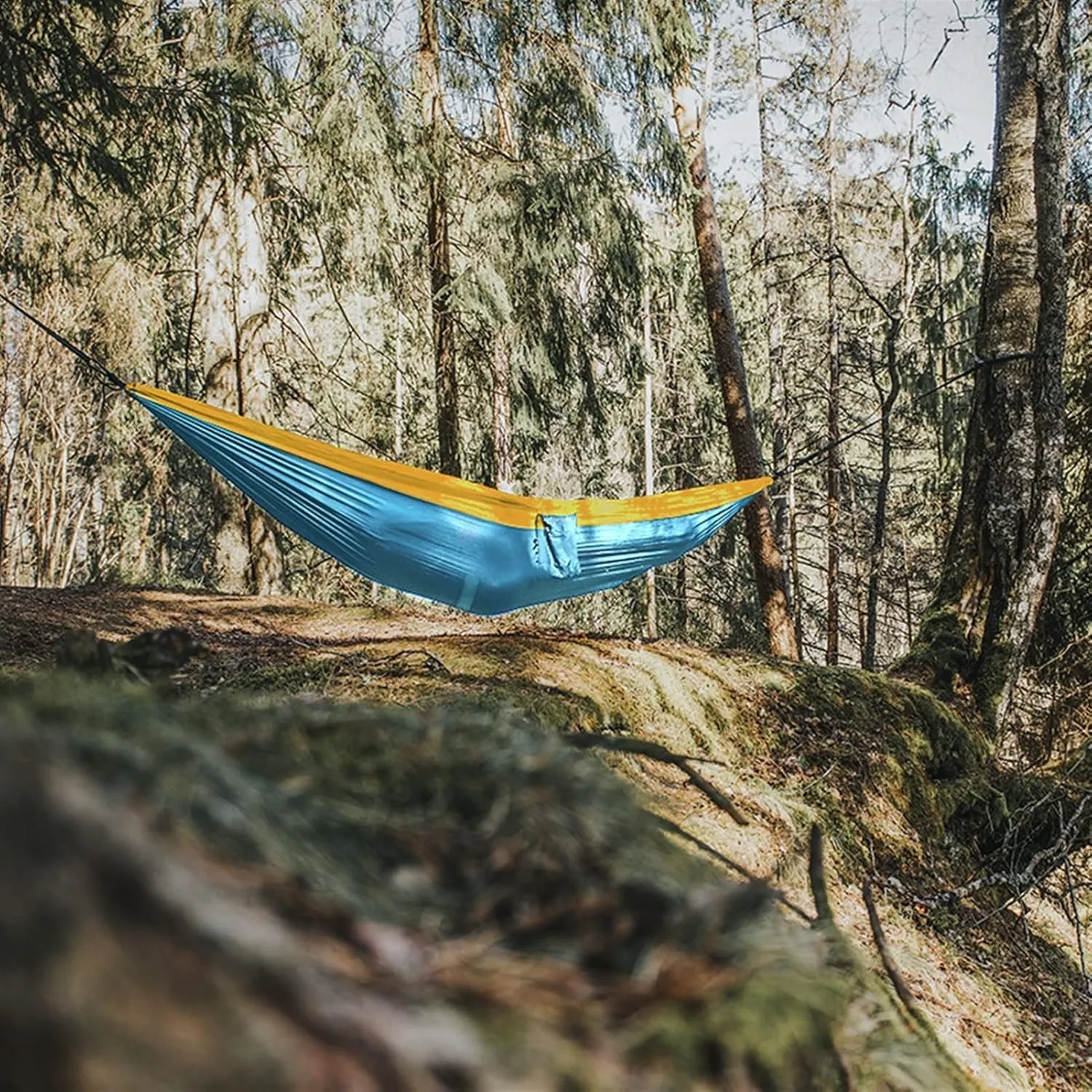 300 * 200cm Portable Camping Parachute Hammock Survival Garden Outdoor Furniture Leisure ?Travel Double Hanging Bed, Dark Khaki