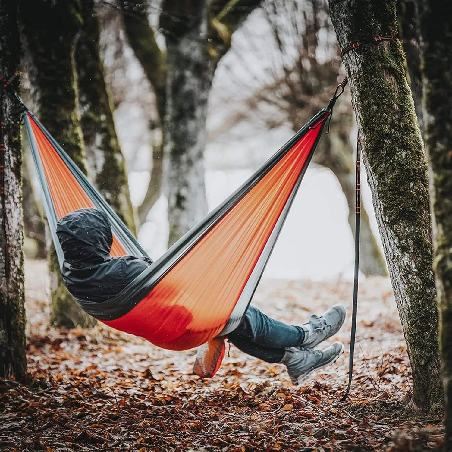 300 * 200cm Portable Camping Parachute Hammock Survival Garden Outdoor Furniture Leisure ?Travel Double Hanging Bed, Dark Khaki