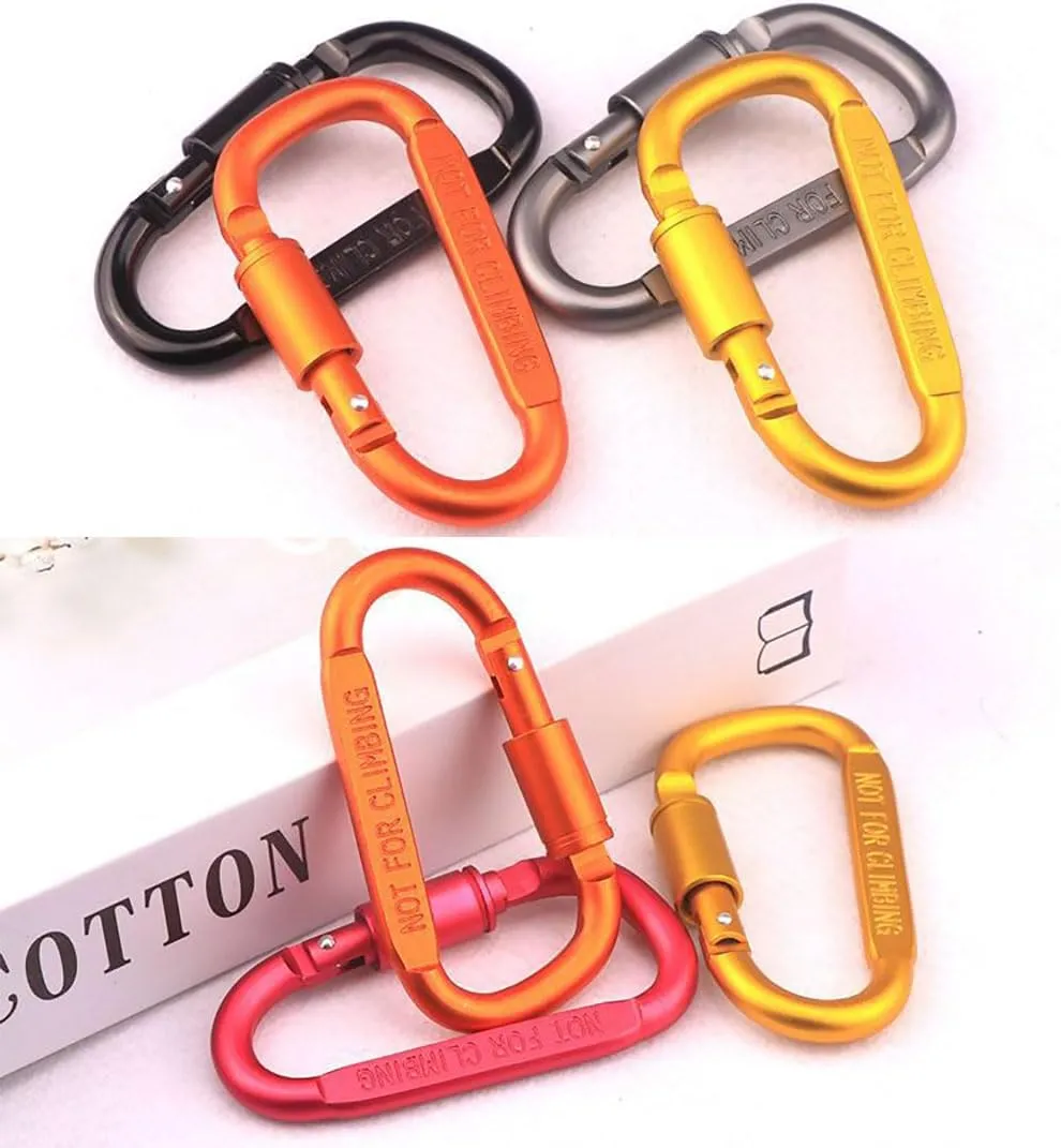 3.2 Inch Spring Snap Hooks 10pcs Set Aluminium Alloy Clip Rope Connector Snap Clamp Key Chain Link Buckle Carabiner for Outdoor Travel Camping Fishing Hiking