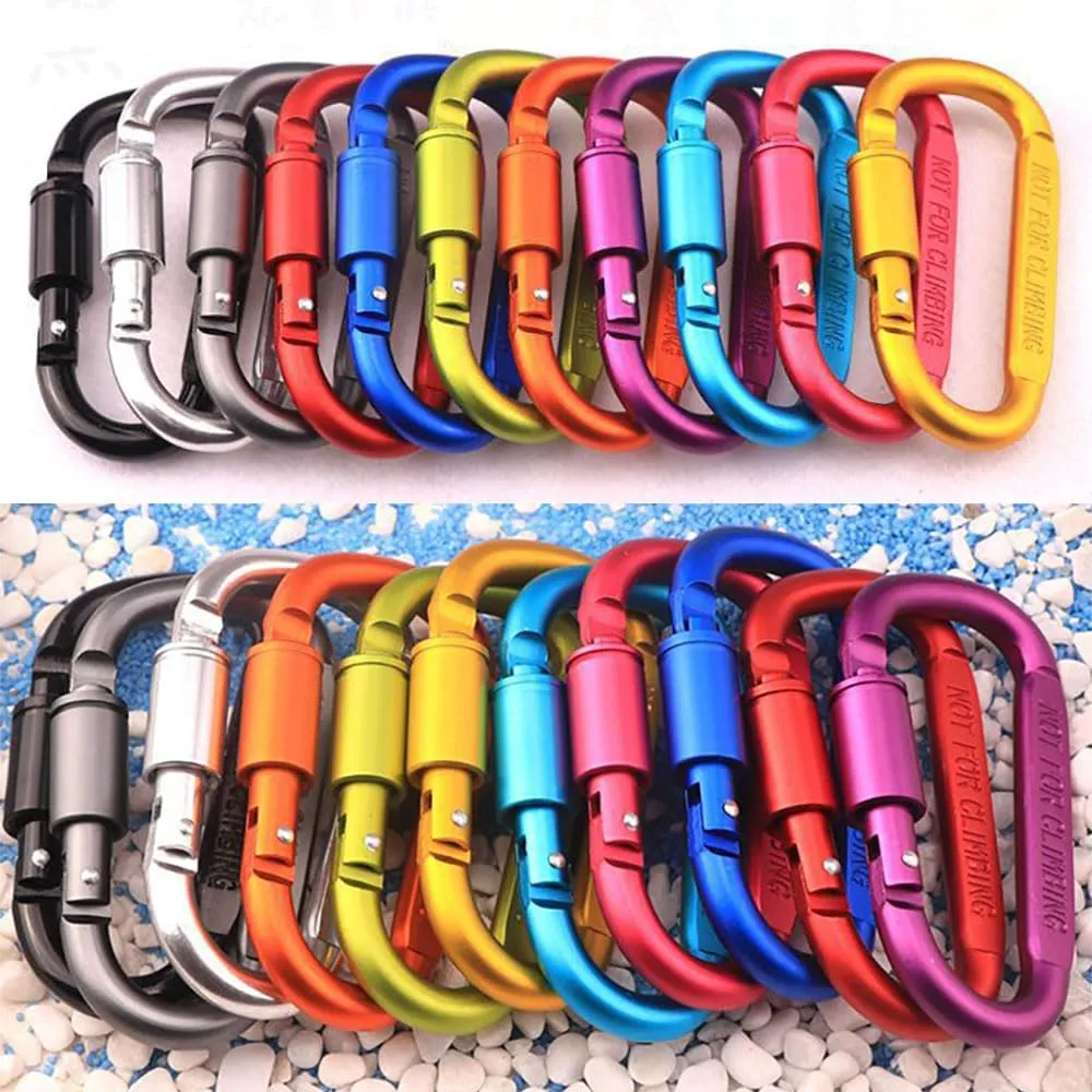 3.2 Inch Spring Snap Hooks 10pcs Set Aluminium Alloy Clip Rope Connector Snap Clamp Key Chain Link Buckle Carabiner for Outdoor Travel Camping Fishing Hiking