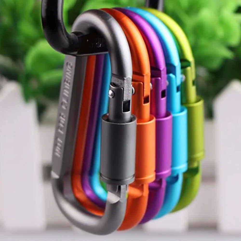 3.2 Inch Spring Snap Hooks 10pcs Set Aluminium Alloy Clip Rope Connector Snap Clamp Key Chain Link Buckle Carabiner for Outdoor Travel Camping Fishing Hiking