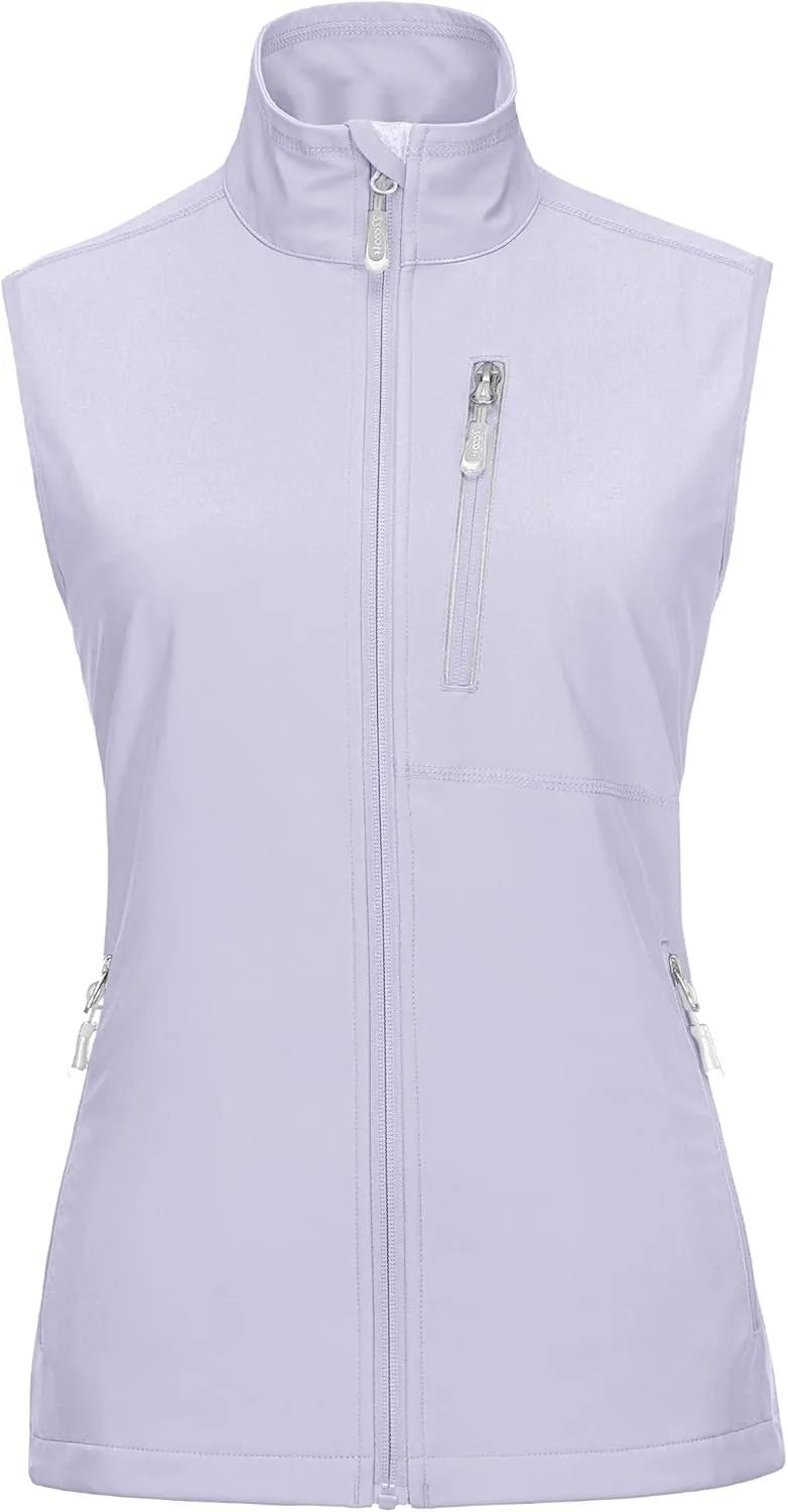 33,000ft Women's Lightweight Running Vest Outerwear with Pockets, Windproof Sleeveless Jacket for Golf Hiking Travel