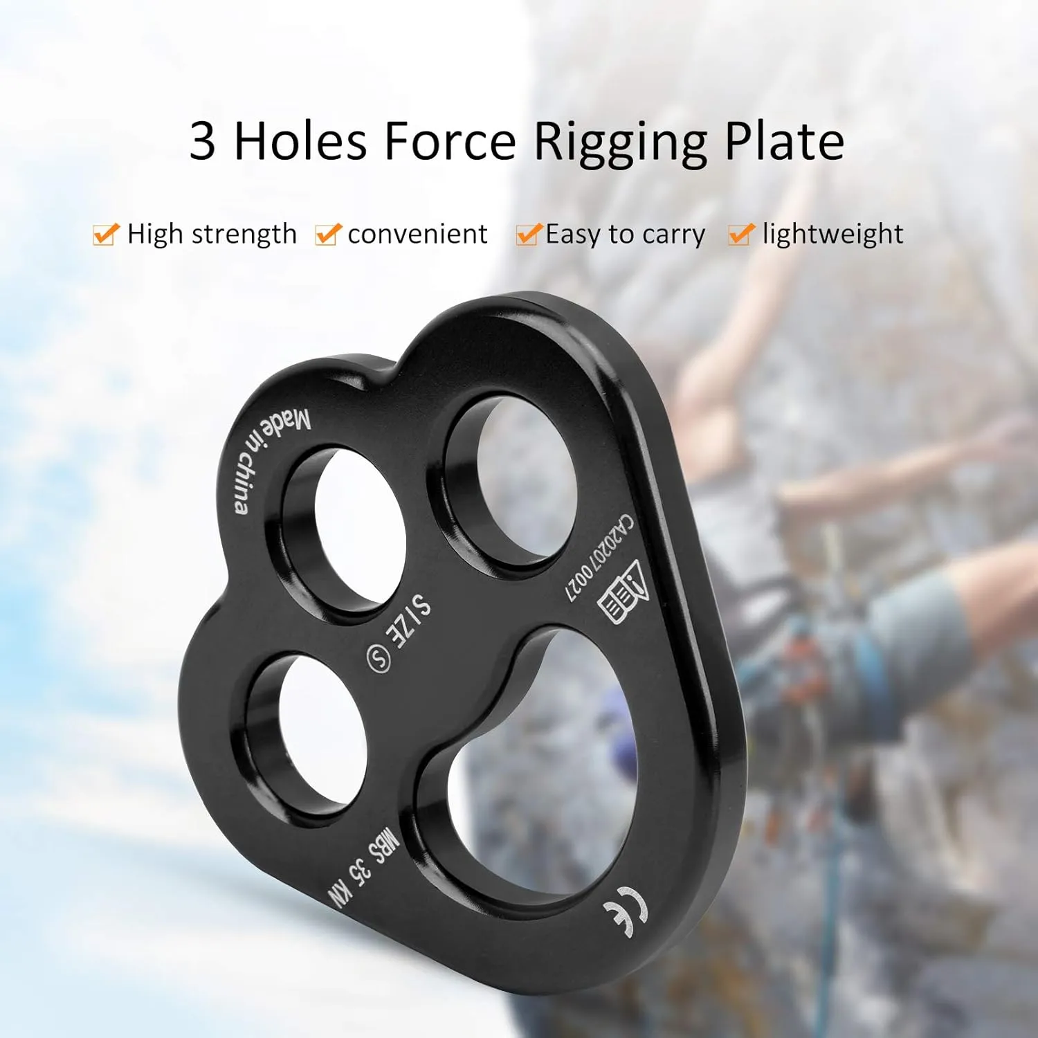 35kN Rigging Plate, Force Divider Plate Bear, Anchor Divider Connector Gear for Yoga Hammock Descender Rock Climbing