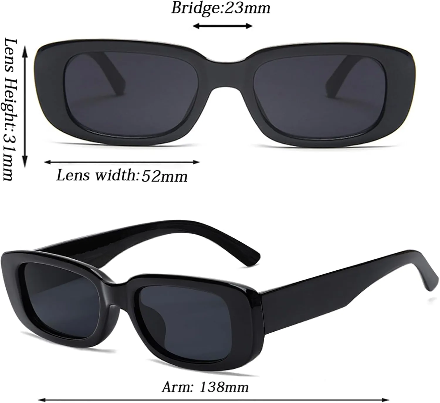 4 Pieces Retro Vintage Sunglasses Small Square Rectangle 90s Glasses Trendy Y2K for Women Aesthetic Accessories