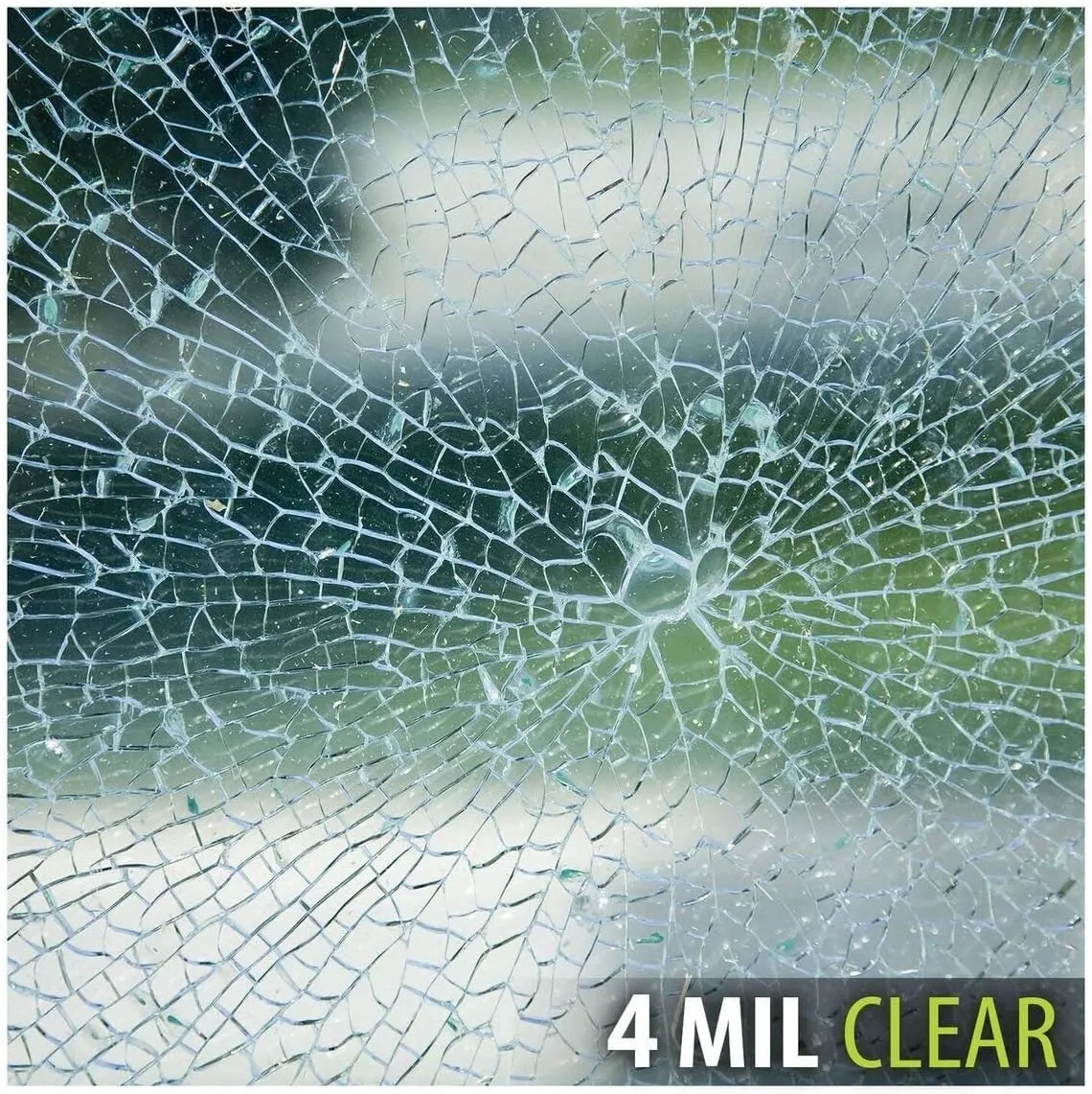 4mil 0.1mm Clear Security and Safety Window Film Shatterproof Glass Protective Vinyl Adhesive UV Blocking Explosion-Proof Tranparent Film, 24Inch x 10Feet