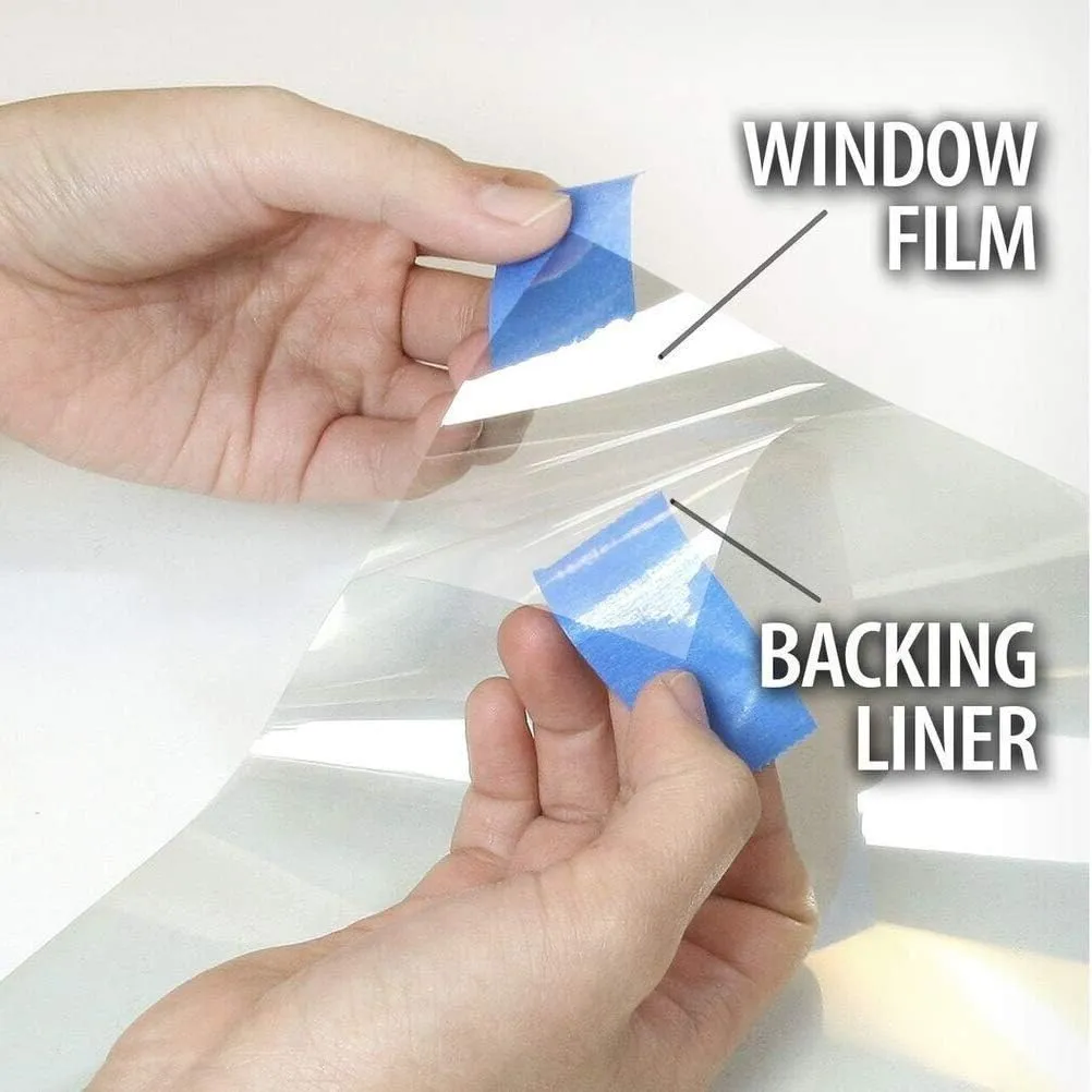 4mil 0.1mm Clear Security and Safety Window Film Shatterproof Glass Protective Vinyl Adhesive UV Blocking Explosion-Proof Tranparent Film, 24Inch x 10Feet
