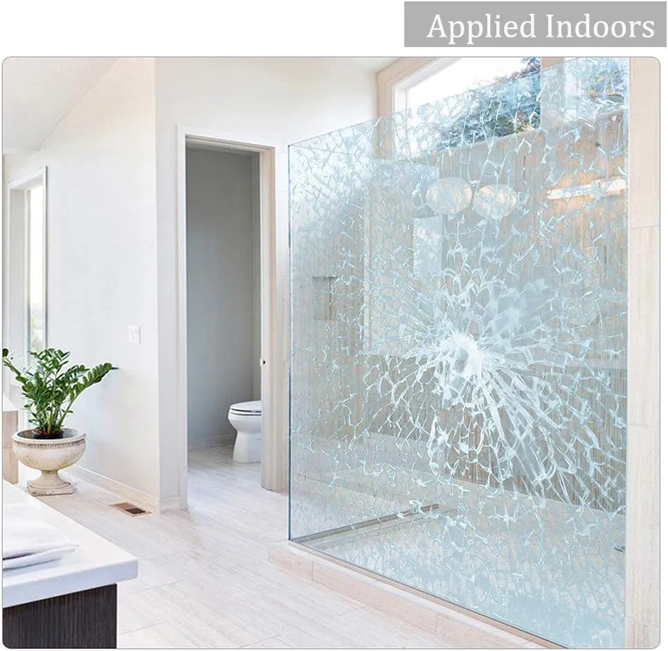 4mil 0.1mm Clear Security and Safety Window Film Shatterproof Glass Protective Vinyl Adhesive UV Blocking Explosion-Proof Tranparent Film, 24Inch x 10Feet
