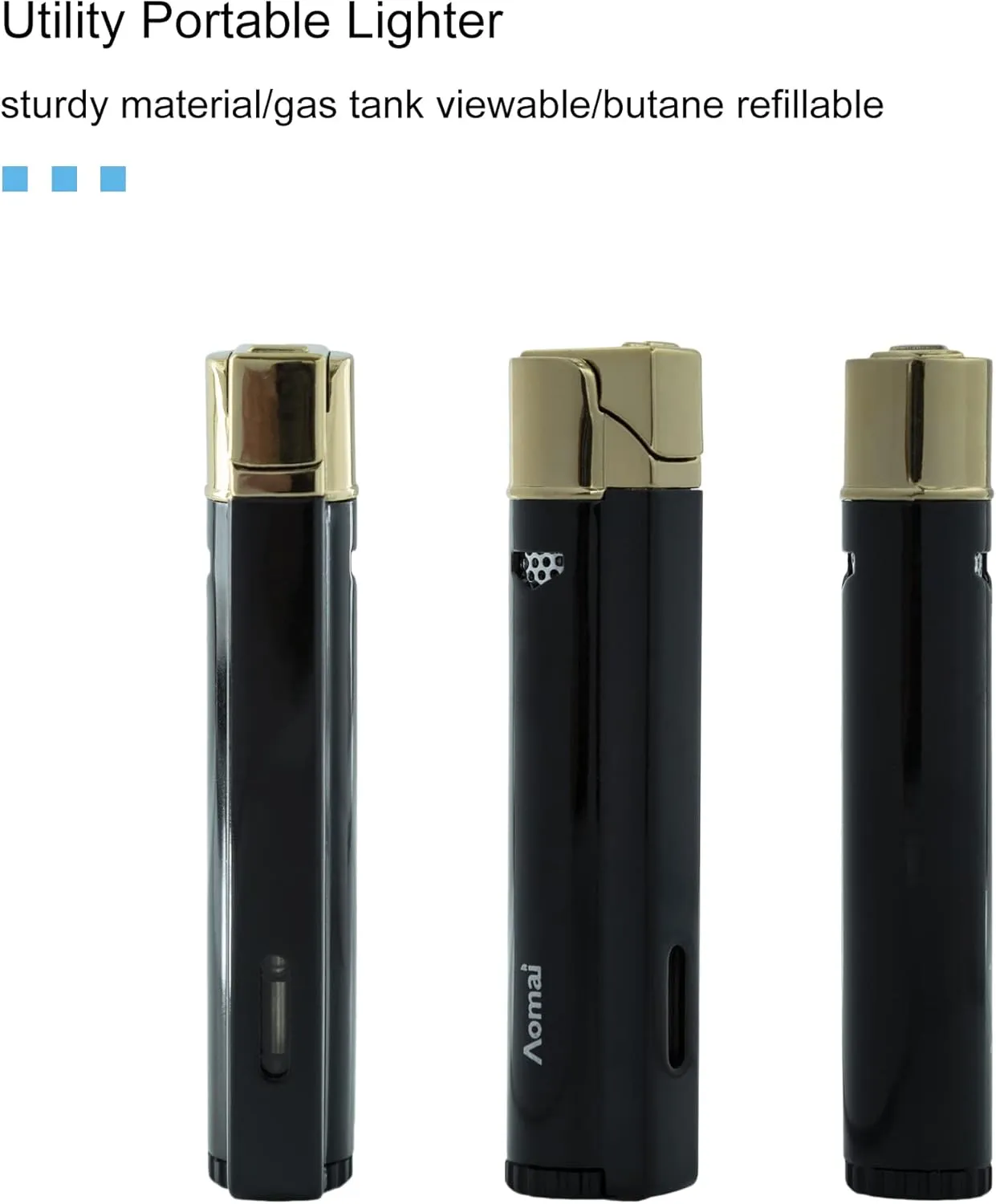 5 Pack Butane Torch Lighter Fuel Refillable Gas Window Viewable Portable Single Jet Flame Adjustable 5 Flag Color (No Gas)