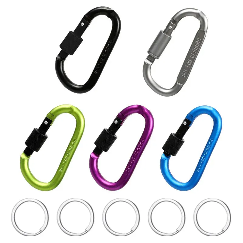 5PCS Aluminium Alloy Carabiner Clip Set for Outdoor and Daily Use