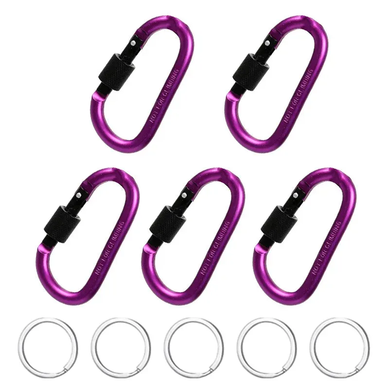 5PCS Aluminium Alloy Carabiner Clip Set for Outdoor and Daily Use
