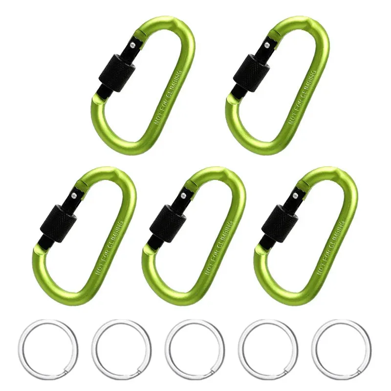 5PCS Aluminium Alloy Carabiner Clip Set for Outdoor and Daily Use