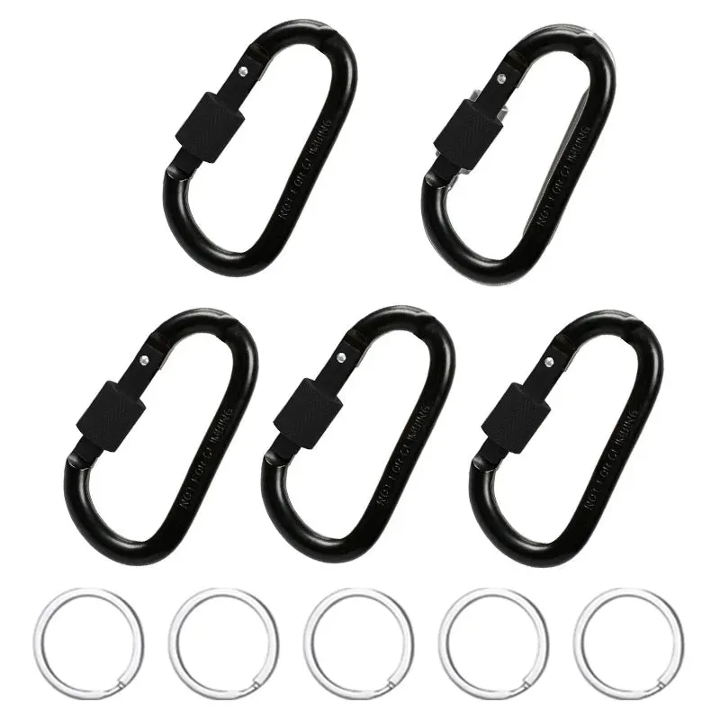 5PCS Aluminium Alloy Carabiner Clip Set for Outdoor and Daily Use